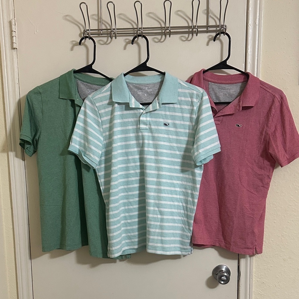 BUNDLE (3) Vineyard Vines Boys Edgartown Short‎ Sleeve Polos